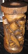 Round Pillar Wood Carving Creche (Nativity Scene) from Angola